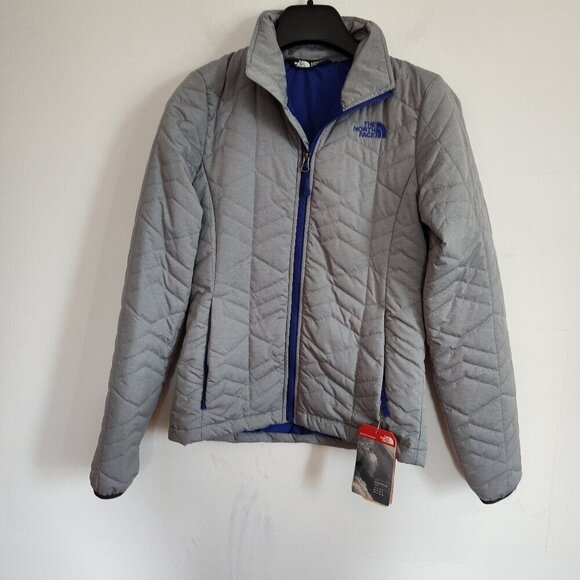 Ladies SZ XS The North Face Grey Quilted Jacket - Picture 1 of 4